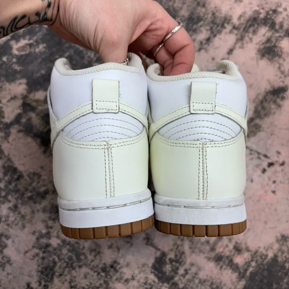 Nike Dunk Women's High Sail Gum Sneakers - White and Cream